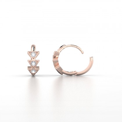 Ode 1 Boucle d'oreille mini créole Diamant en Or rose 18k