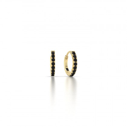 Radieuse Boucles d'oreilles Diamant noir en Or jaune 18k