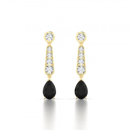 Muse Boucles d'oreilles Diamant noir en Or jaune 18k