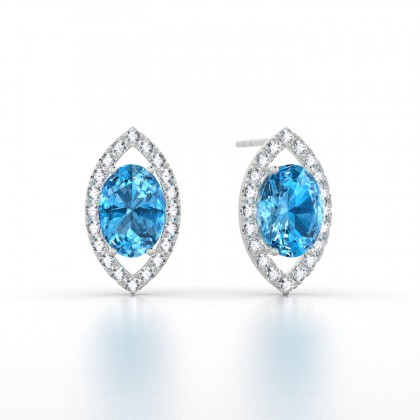 Mystique Boucles d'oreilles Topaze en Argent 925
