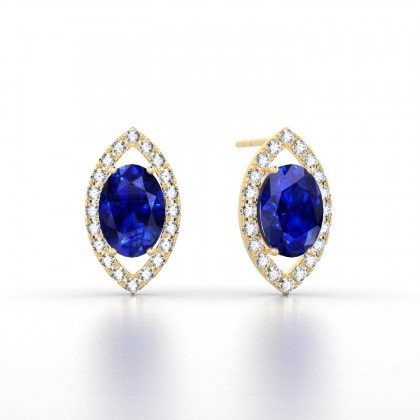 Mystique Boucles d'oreilles Saphir en Or jaune 18k