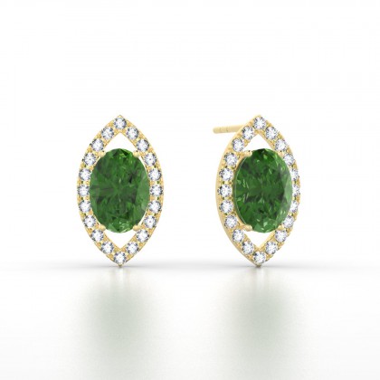 Mystique Boucles d'oreilles Tourmaline en Or jaune 18k