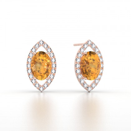 Mystique Boucles d'oreilles Citrine en Or rose 18k