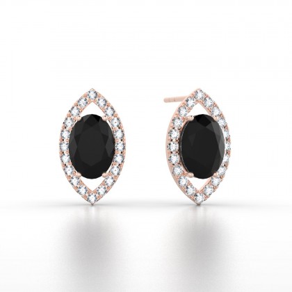 Mystique Boucles d'oreilles Diamant noir en Or rose 18k