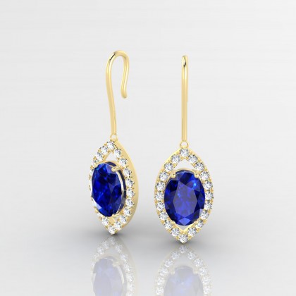 Mystique Pendante Boucles d'oreilles Saphir en Or jaune 18k