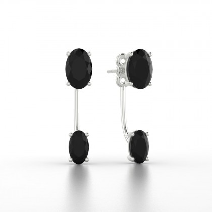 Nadine Boucles d'oreilles Diamant noir en Argent 925