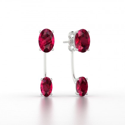Nadine Boucles d'oreilles Rubis en Argent 925