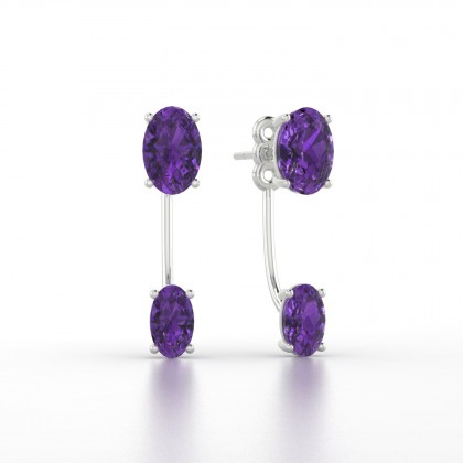 Nadine Boucles d'oreilles Améthyste en Or blanc 18k