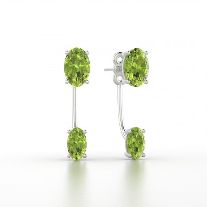 Nadine Boucles d'oreilles Péridot en Or blanc 18k