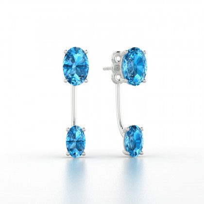 Nadine Boucles d'oreilles Topaze en Or blanc 18k