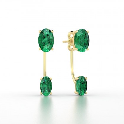 Nadine Boucles d'oreilles Emeraude en Or jaune 18k