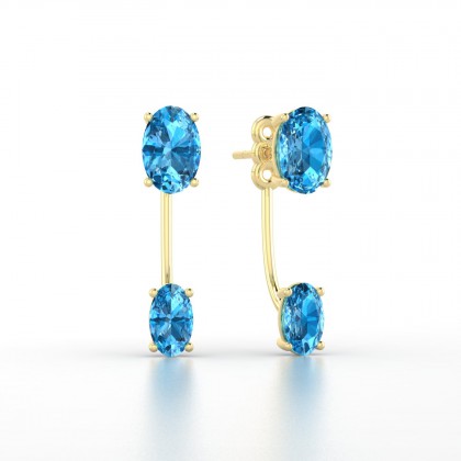 Nadine Boucles d'oreilles Topaze en Or jaune 18k