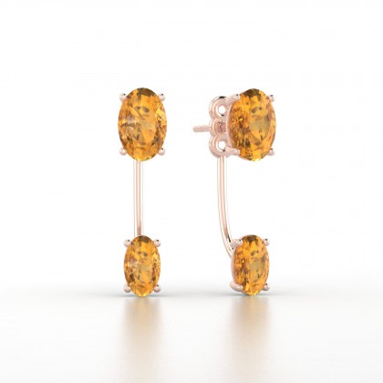 Nadine Boucles d'oreilles Citrine en Or rose 18k