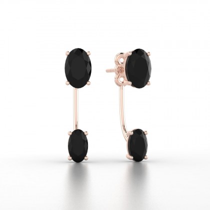 Nadine Boucles d'oreilles Diamant noir en Or rose 18k