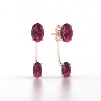 Nadine Boucles d'oreilles Grenat en Or rose 18k