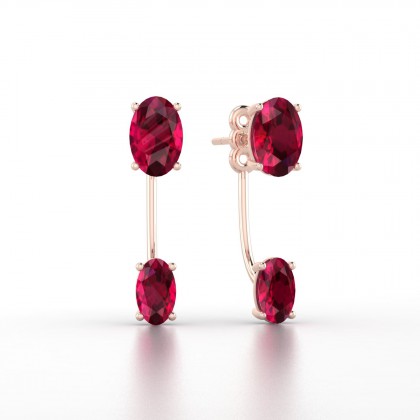 Nadine Boucles d'oreilles Rubis en Or rose 18k