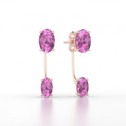 Nadine Boucles d'oreilles Saphir rose en Or rose 18k