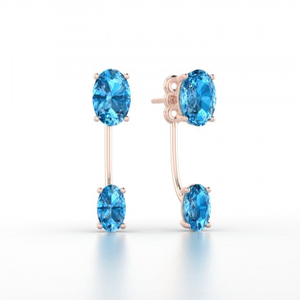 Nadine Boucles d'oreilles Topaze en Or rose 18k