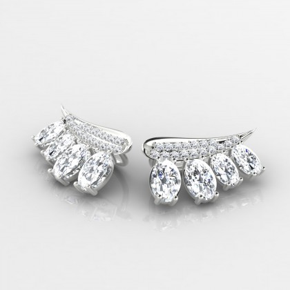 Nahima Boucles d'oreilles Diamant en Argent 925