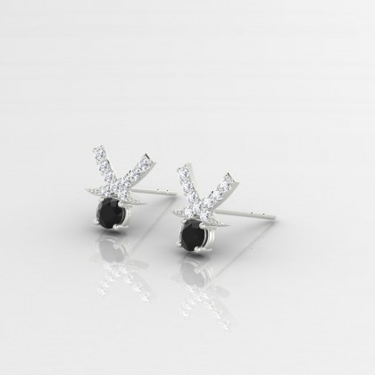 Octavie Boucles d'oreilles Diamant noir en Argent 925