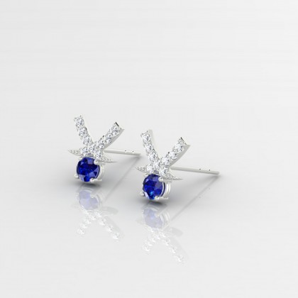 Octavie Boucles d'oreilles Saphir en Or blanc 18k