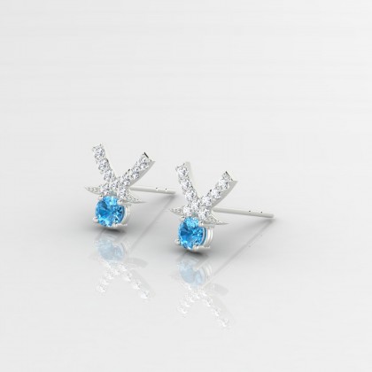 Octavie Boucles d'oreilles Topaze en Or blanc 18k