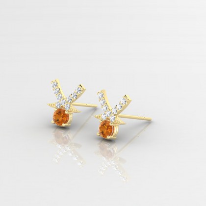 Octavie Boucles d'oreilles Citrine en Or jaune 18k