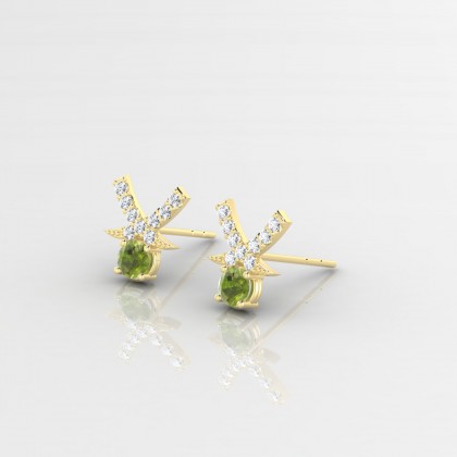 Octavie Boucles d'oreilles Péridot en Or jaune 18k