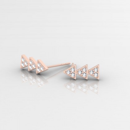 Ode Boucles d'oreilles Diamant en Or rose 18k