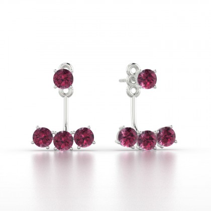 Olympe Boucles d'oreilles Grenat en Argent 925