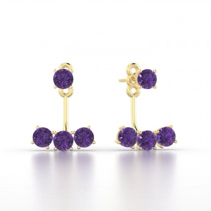 Olympe Boucles d'oreilles Améthyste en Or jaune 18k