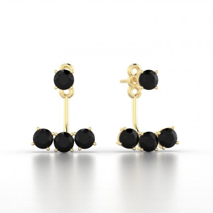 Olympe Boucles d'oreilles Diamant noir en Or jaune 18k