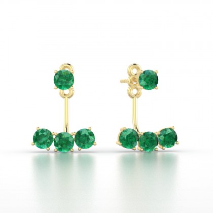 Olympe Boucles d'oreilles Emeraude en Or jaune 18k