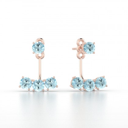 Olympe Boucles d'oreilles Aigue-marine en Or rose 18k