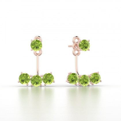 Olympe Boucles d'oreilles Péridot en Or rose 18k