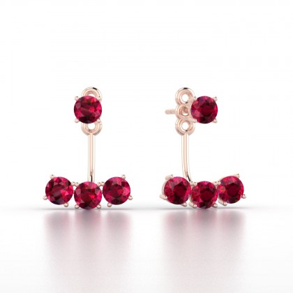Olympe Boucles d'oreilles Rubis en Or rose 18k