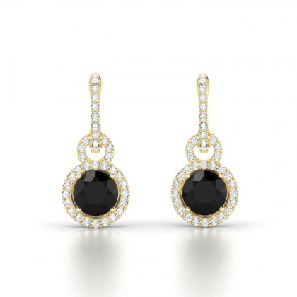 Paradise Boucles d'oreilles Diamant noir en Or jaune 18k