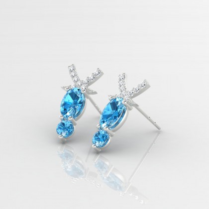 Pénélope Boucles d'oreilles Topaze en Argent 925