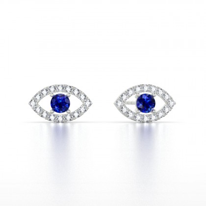 Persia Boucles d'oreilles Saphir en Argent 925