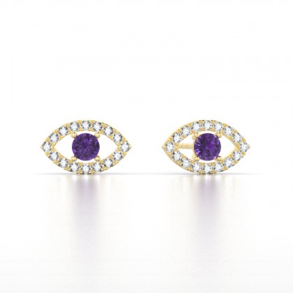 Persia Boucles d'oreilles Améthyste en Or jaune 18k