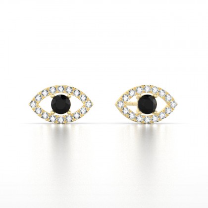 Persia Boucles d'oreilles Diamant noir en Or jaune 18k