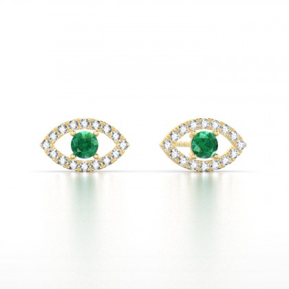 Persia Boucles d'oreilles Emeraude en Or jaune 18k