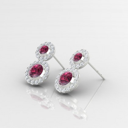 Petula Boucles d'oreilles Grenat en Argent 925