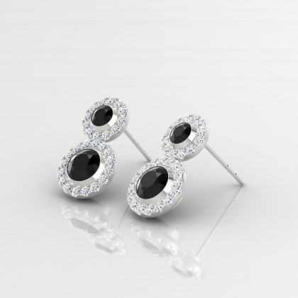 Petula Boucles d'oreilles Diamant noir en Or blanc 18k