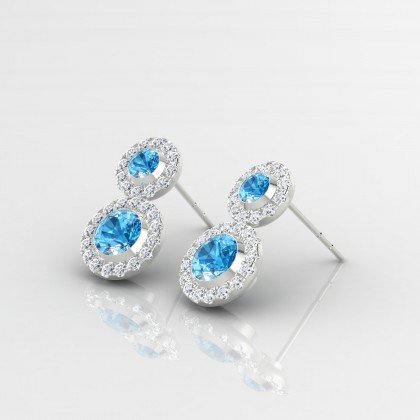 Petula Boucles d'oreilles Topaze en Or blanc 18k