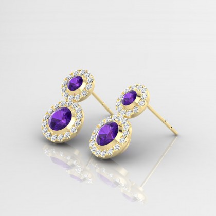 Petula Boucles d'oreilles Améthyste en Or jaune 18k