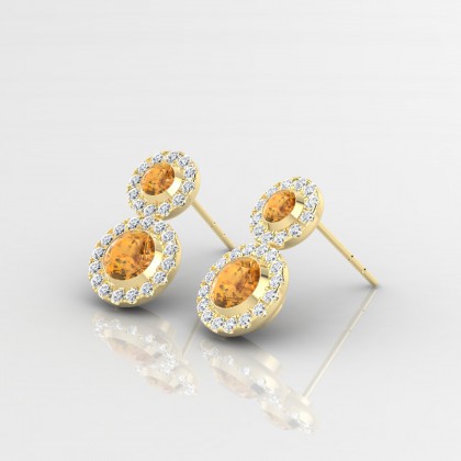 Petula Boucles d'oreilles Citrine en Or jaune 18k