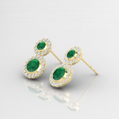 Petula Boucles d'oreilles Emeraude en Or jaune 18k
