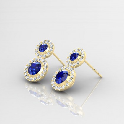 Petula Boucles d'oreilles Saphir en Or jaune 18k