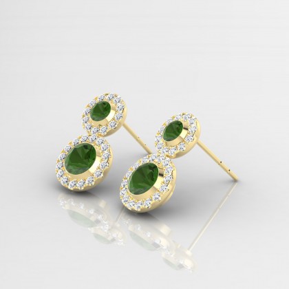 Petula Boucles d'oreilles Tourmaline en Or jaune 18k